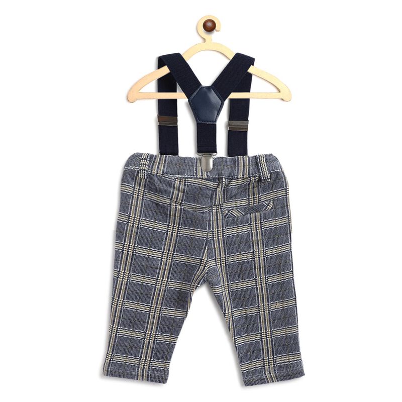 Fleece Checked Long Trouser with Suspenders image number 1